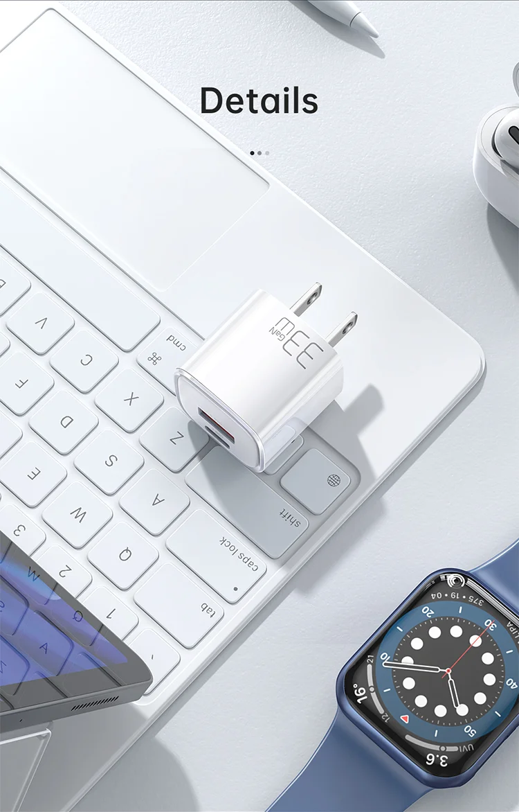 MCDODO CH-651 Nano Series PD33W USB-A + USB-C Dual Port Wall Charger Adapter US Plug - White 9