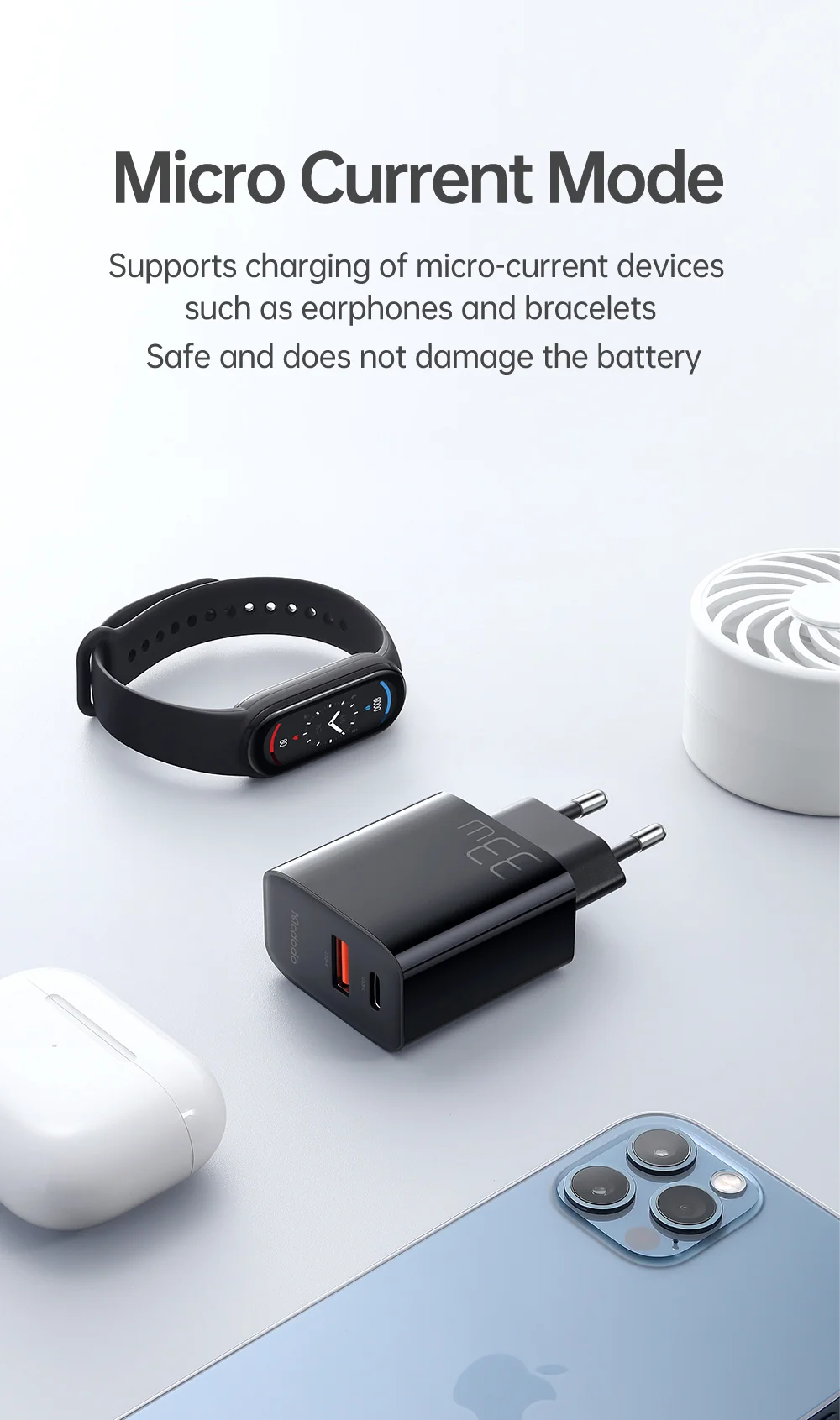 MCDODO CH-0921 MDD PD33W USB-A + Type-C Dual Output Fast Charger Cell Phone Charger - EU Plug 7