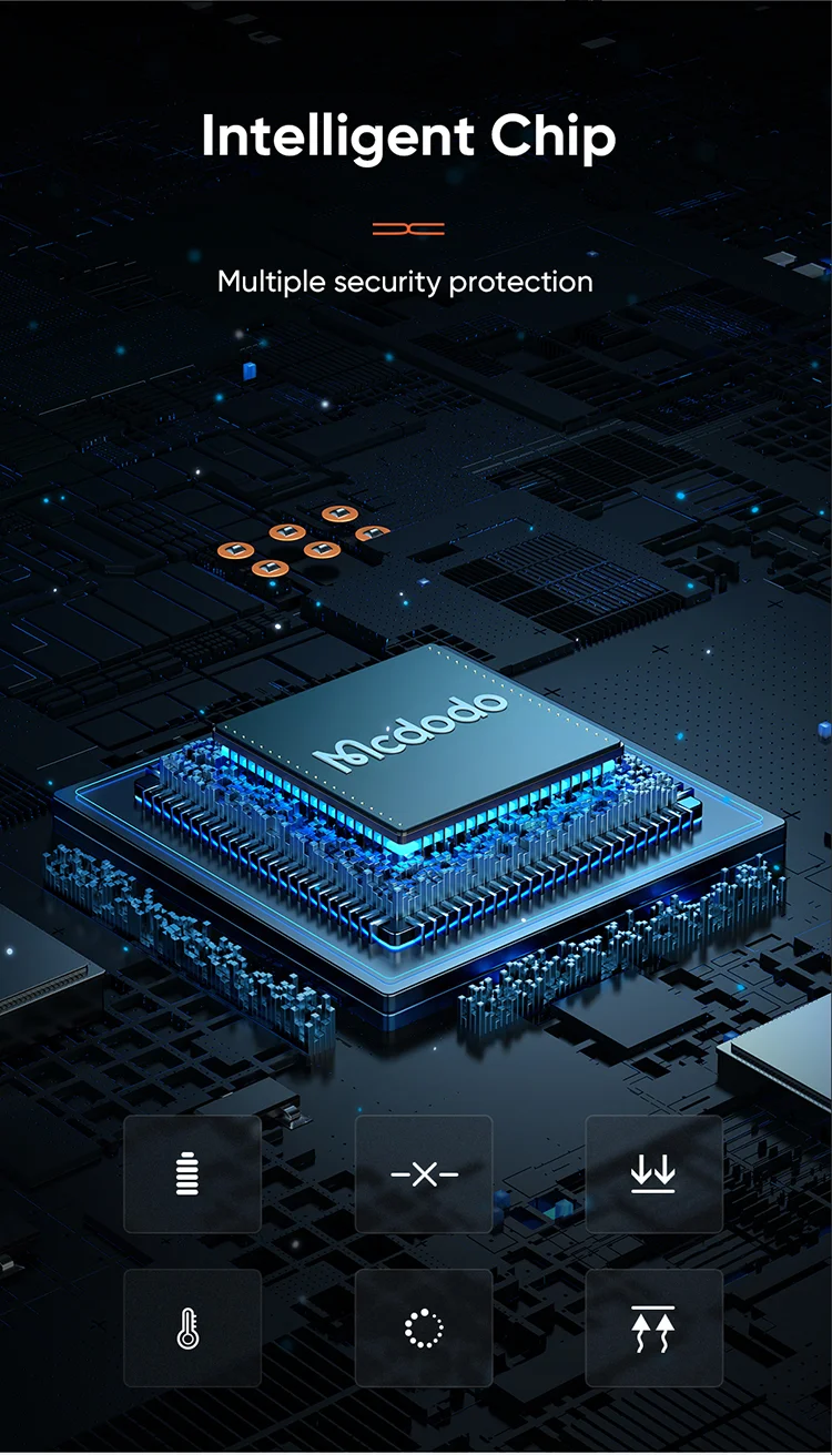 MCDODO MDD Hydrogen Series USB-A + Type-C PD 20W Phone Fast Charging Adapter Wall Charger with Cable - EU Plug/Black 8