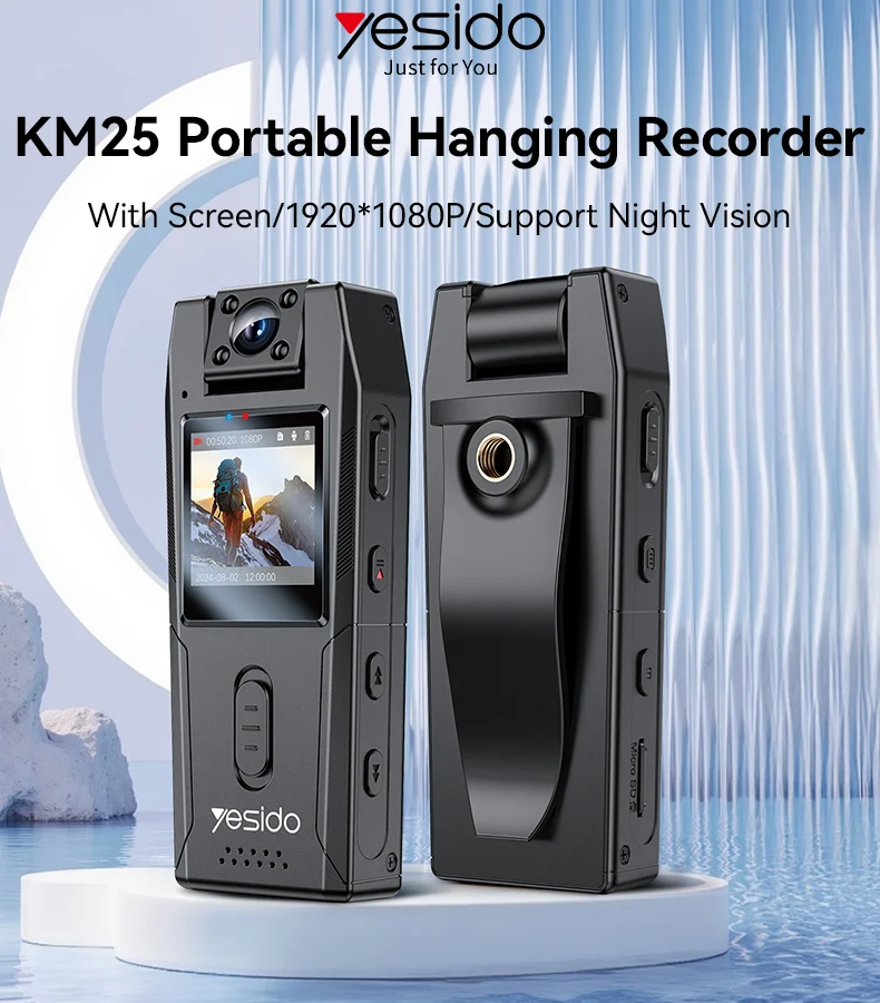 YESIDO KM25 Video Recorder 180 Degree Rotating Lens HD 1.3 Inch Screen 1080P Outdoor Cycling Hiking Camera 1