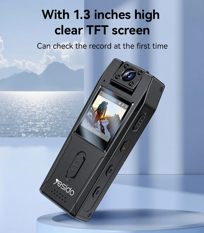 YESIDO KM25 Video Recorder 180 Degree Rotating Lens HD 1.3 Inch Screen 1080P Outdoor Cycling Hiking Camera 3
