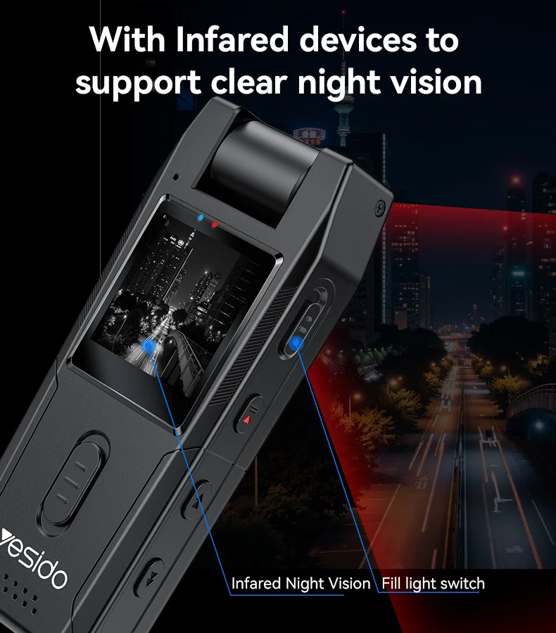 YESIDO KM25 Video Recorder 180 Degree Rotating Lens HD 1.3 Inch Screen 1080P Outdoor Cycling Hiking Camera 6