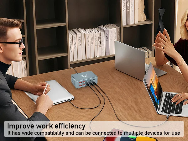 390W GaN Charger Type-C + USB-A 10 Ports Desktop Charging Station for Phone Tablet Laptop - US Plug 2