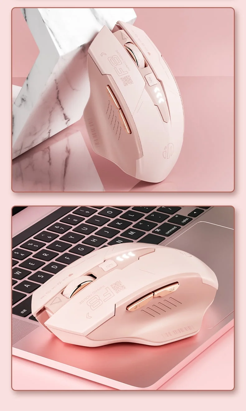INPHIC F8 Rechargeable 2.4G Wireless Gaming Working Girls Mouse Computer Laptop Mute Mice 3