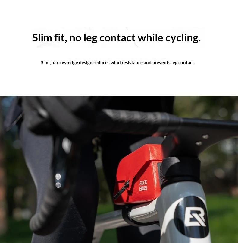 ROCKBROS 30120122 AS-133 Size S Bicycle Front Frame Bag Magnetic Flip Cover Waterproof Top Tube Bag for Road Mountain Bike - Red 13