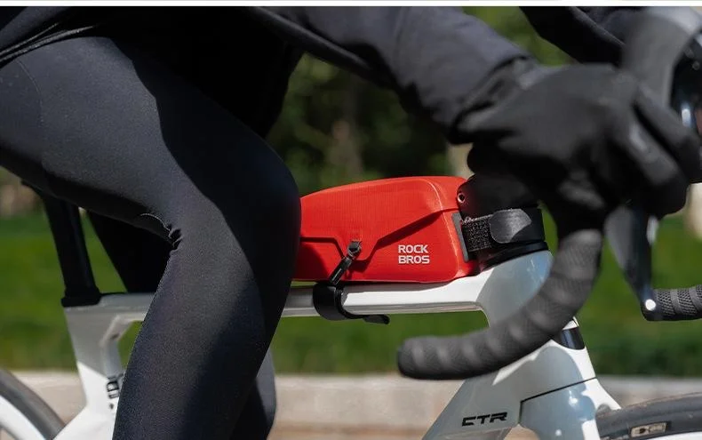 ROCKBROS 30120122 AS-133 Size S Bicycle Front Frame Bag Magnetic Flip Cover Waterproof Top Tube Bag for Road Mountain Bike - Red 14