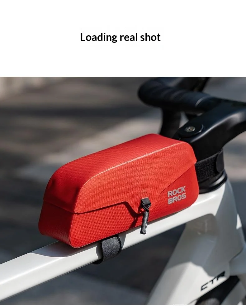 ROCKBROS 30120122 AS-133 Size S Bicycle Front Frame Bag Magnetic Flip Cover Waterproof Top Tube Bag for Road Mountain Bike - Red 17