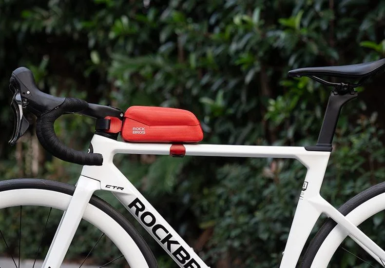 ROCKBROS 30120122 AS-133 Size S Bicycle Front Frame Bag Magnetic Flip Cover Waterproof Top Tube Bag for Road Mountain Bike - Red 20