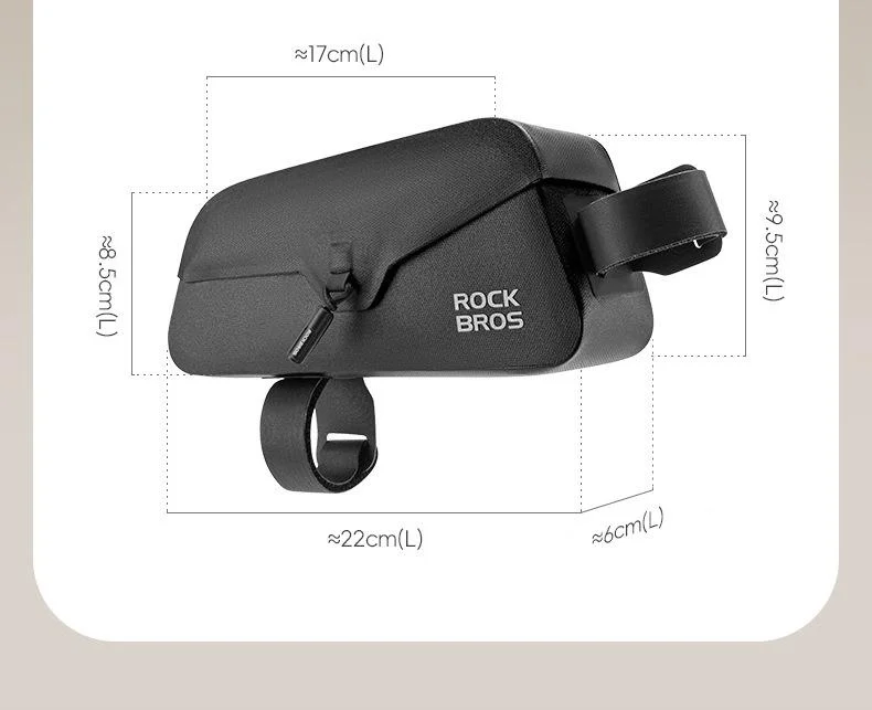 ROCKBROS 30120122 AS-133 Size S Bicycle Front Frame Bag Magnetic Flip Cover Waterproof Top Tube Bag for Road Mountain Bike - Red 3