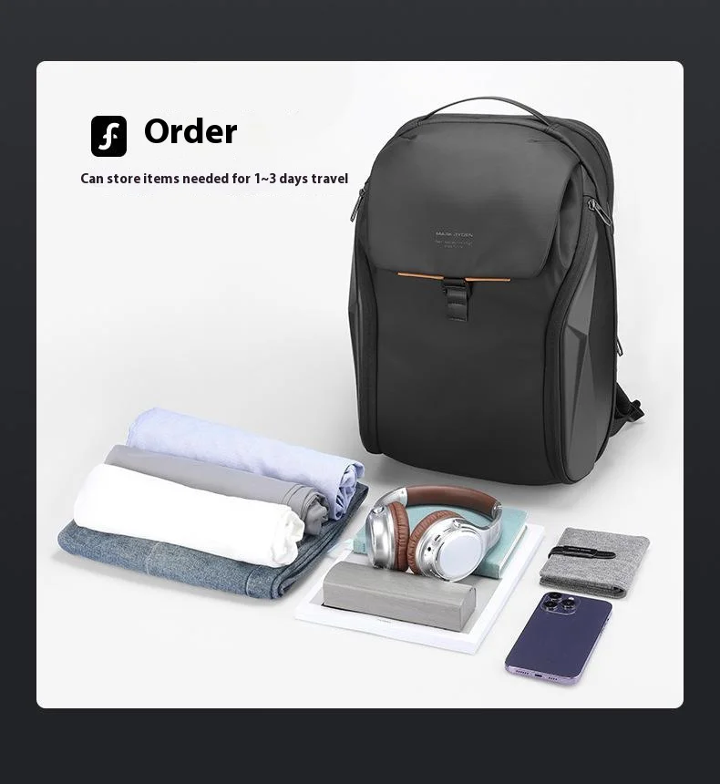 MARK RYDEN Men Laptop Backpack Waterproof Travel Shoulder Bag with External Charging Port 6