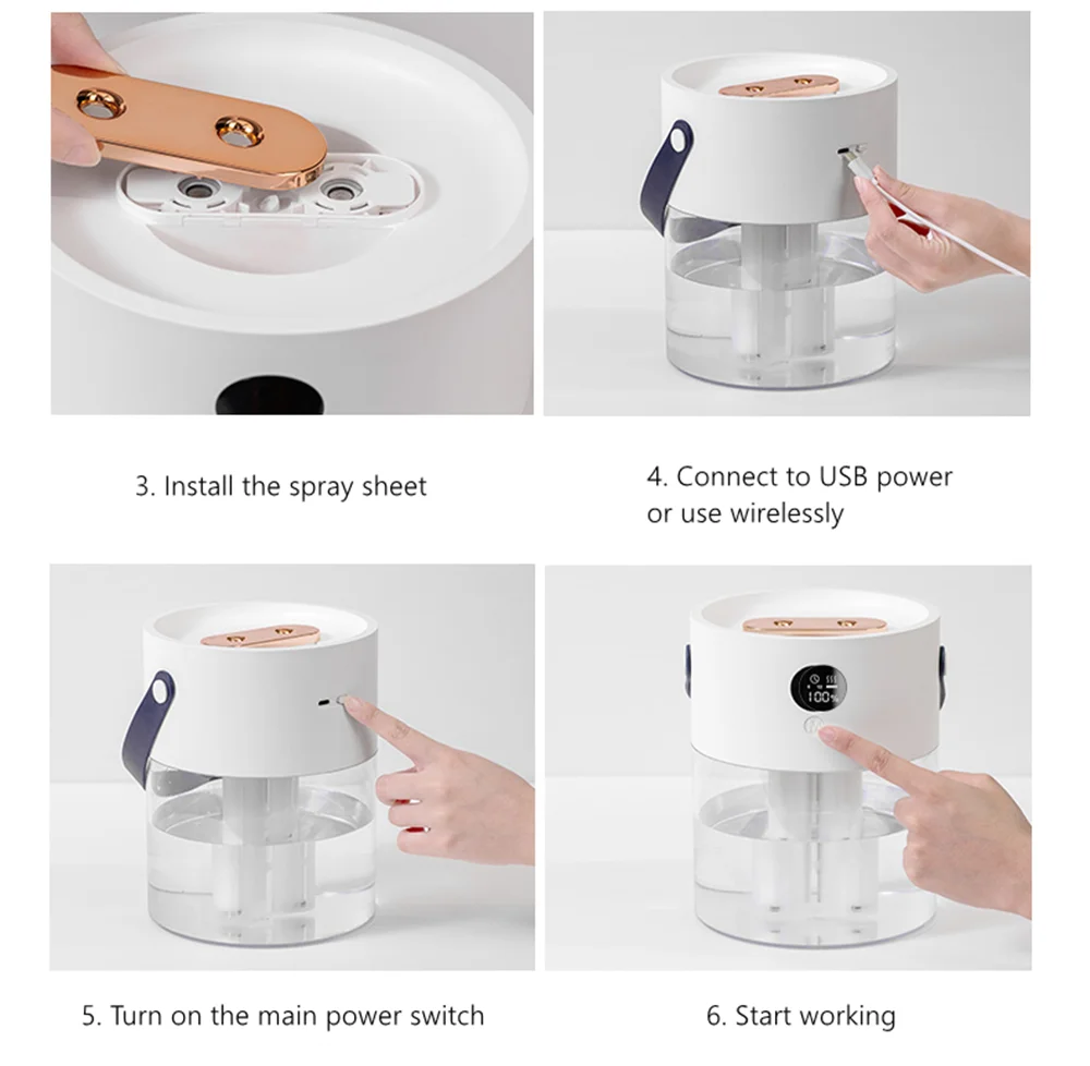 J636 2000ml Wireless Humidifier Aroma Diffuser Essential Oil Diffuser