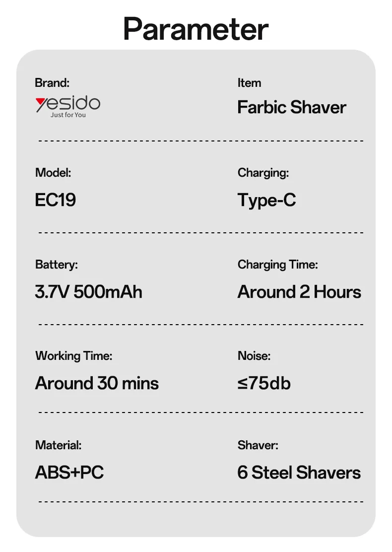 Yesido EC19 Electric Fabric Shaver