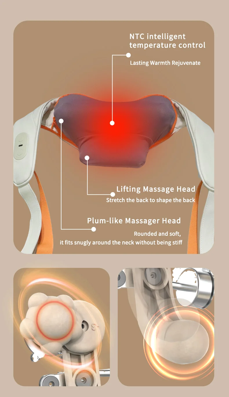 ST-360 3 Modes Neck and Shoulder Massager with Hot Compress Shiatsu Kneading Massage Device for Deep Tissue Relaxation 3