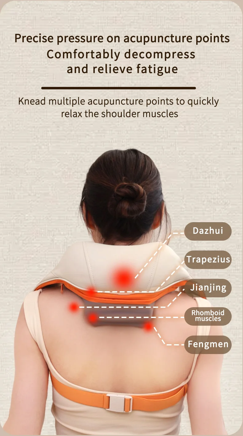 ST-360 3 Modes Neck and Shoulder Massager with Hot Compress Shiatsu Kneading Massage Device for Deep Tissue Relaxation 5