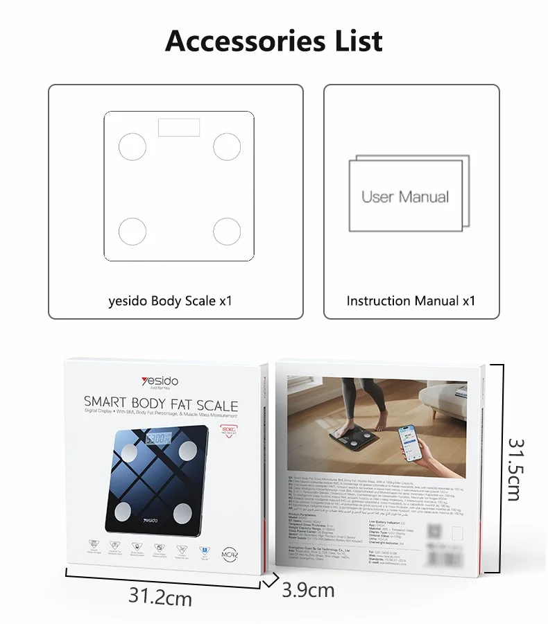 Yesido Smart Body Fat Scale