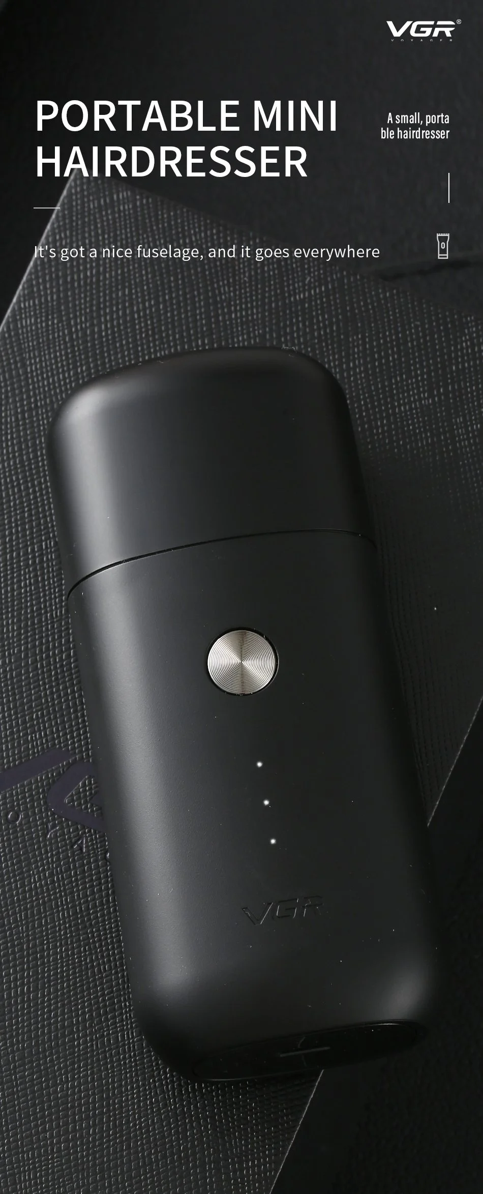 VGR V-932 Professional USB Rechargeable Hair Trimmer Home Travel Men Electric Clipper Haircut Tool 1