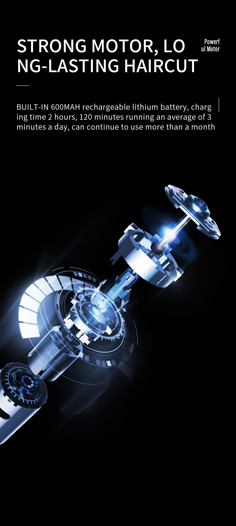 VGR V-932 Professional USB Rechargeable Hair Trimmer Home Travel Men Electric Clipper Haircut Tool 4