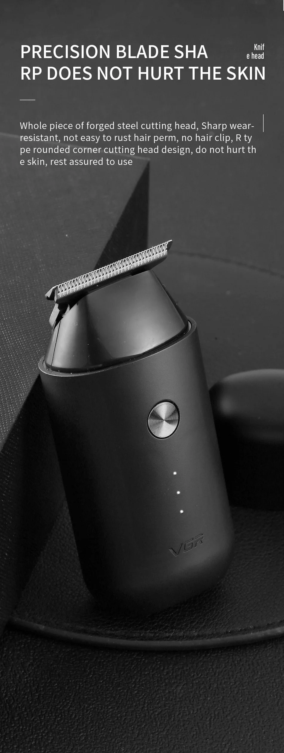 VGR V-932 Professional USB Rechargeable Hair Trimmer Home Travel Men Electric Clipper Haircut Tool 6