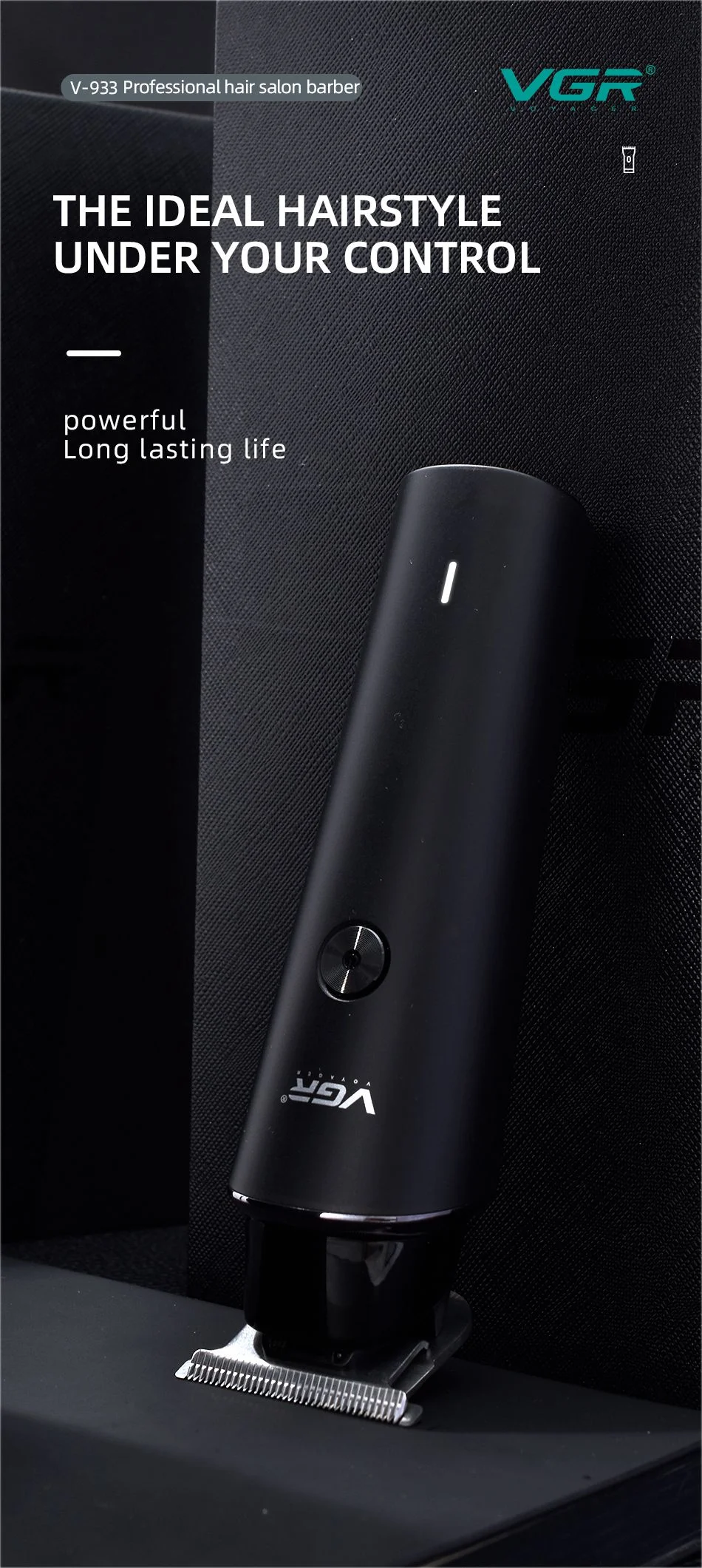 VGR V-933 Professional Hair Electric Clipper Portable Hair Trimmer with Stainless Steel Cutter Haircut Tool for Barber Shop 1