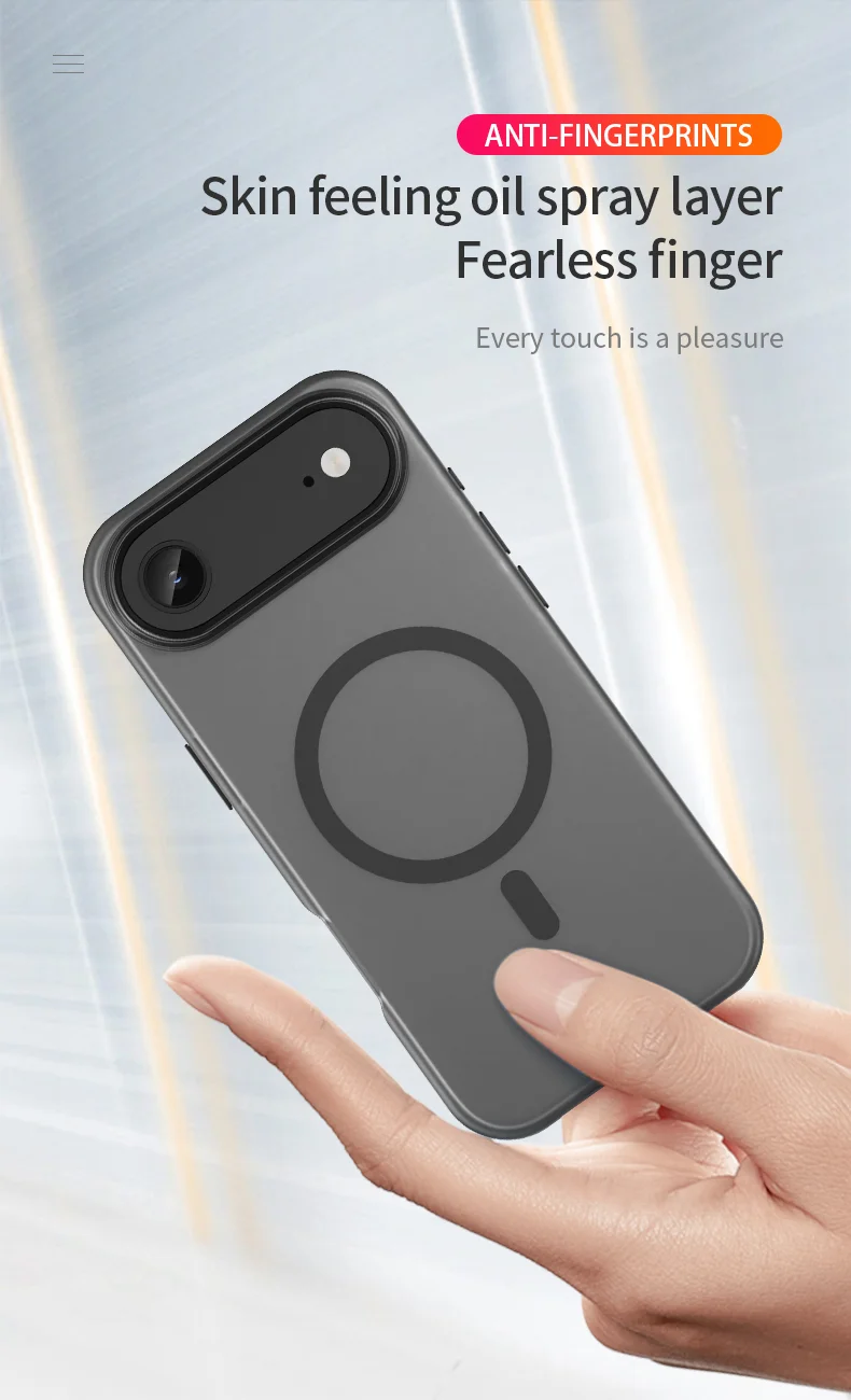 Coque iPhone Air compatible MagSafe TPU + PC, fine, mate et translucide – Orange 3