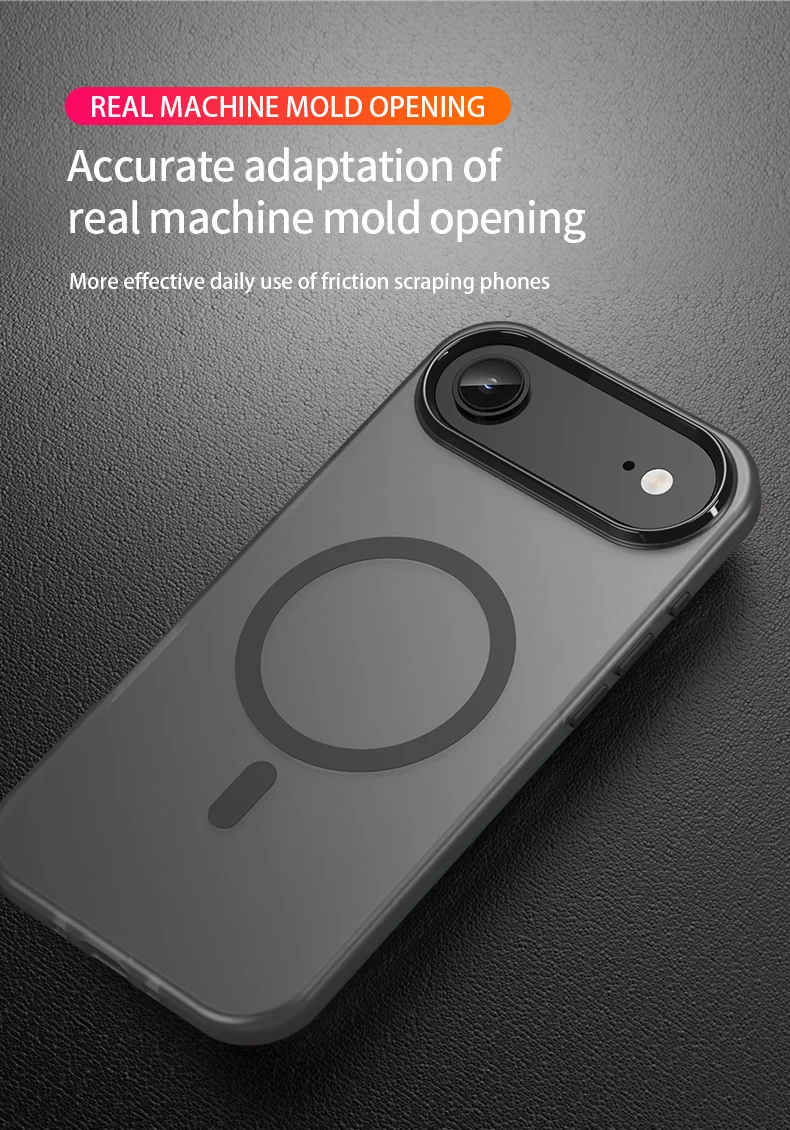 Coque iPhone Air compatible MagSafe TPU + PC, fine, mate et translucide - Orange 6