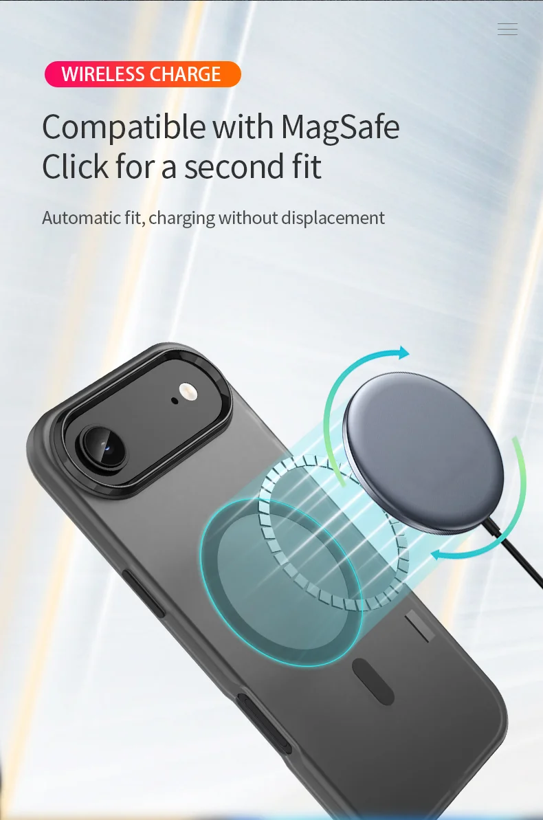 Coque iPhone Air compatible MagSafe TPU + PC, fine, mate et translucide – Orange 7