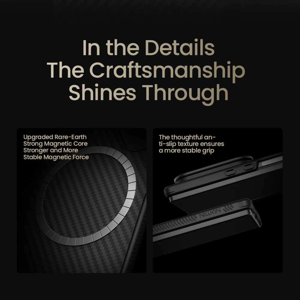 NILLKIN CarboProp For Samsung Galaxy Z Fold7 5G Magnetic Case Clear Black Lens Lid Aramid Fiber Phone Cover with Stylus Pen 10