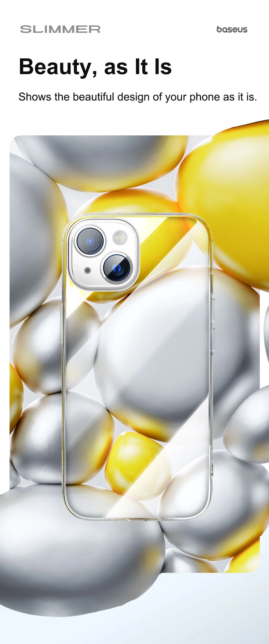 BASEUS Simple Series ll For iPhone 15 Pro Max Clear Cover TPU Slim-Fit Protective Phone Case 5