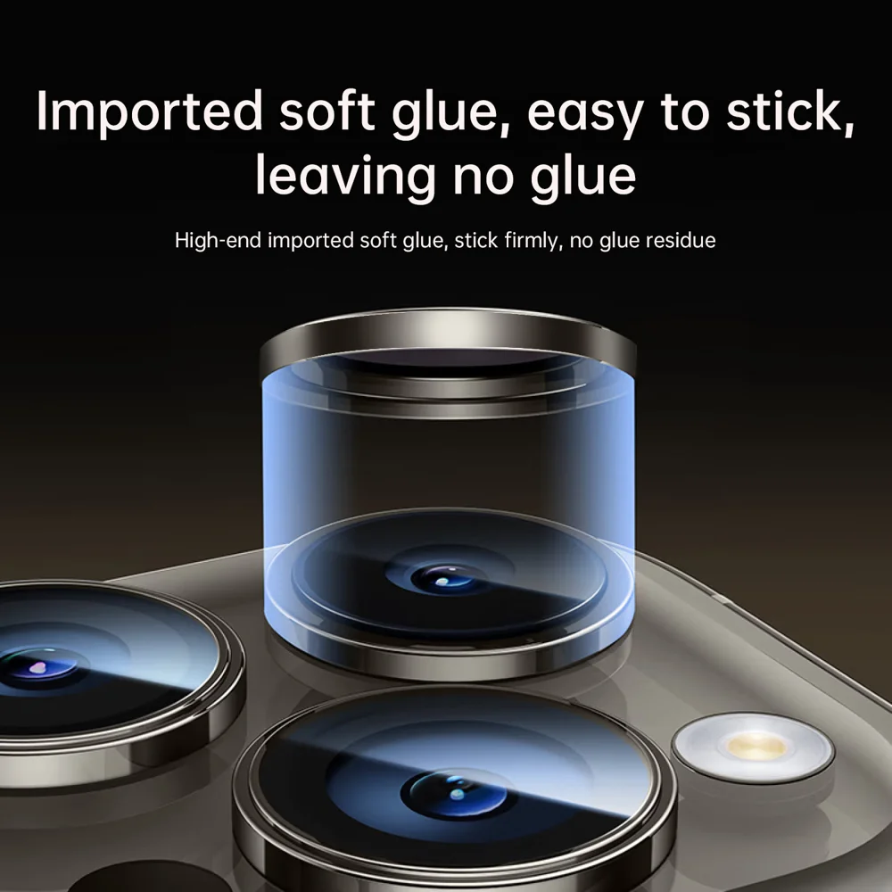 WIWU LG-004 1 Set For iPhone 15 Plus / 15 PVD Tempered Glass Rear Lens Film Aluminum Alloy Frame Lens Protector - Blue 6