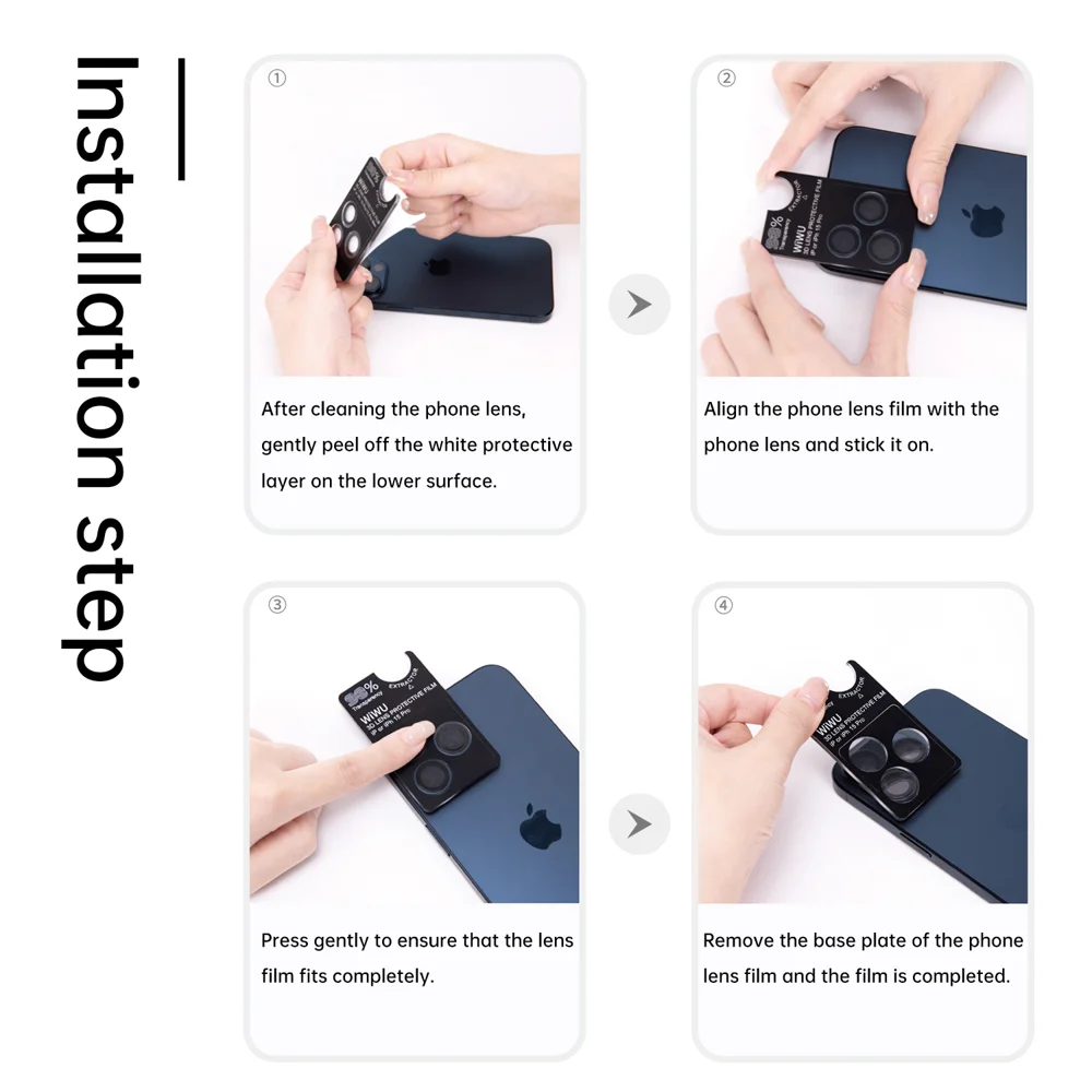 WIWU LG-004 1 Set For iPhone 15 Plus / 15 PVD Tempered Glass Rear Lens Film Aluminum Alloy Frame Lens Protector - Blue 8