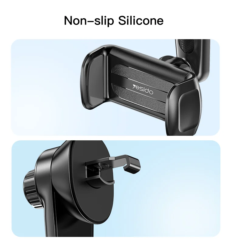 YESIDO C165 360-Degree Rotation Car Air Vent Phone Holder Clamp Mount L-Shaped Cell Phone Clip 10