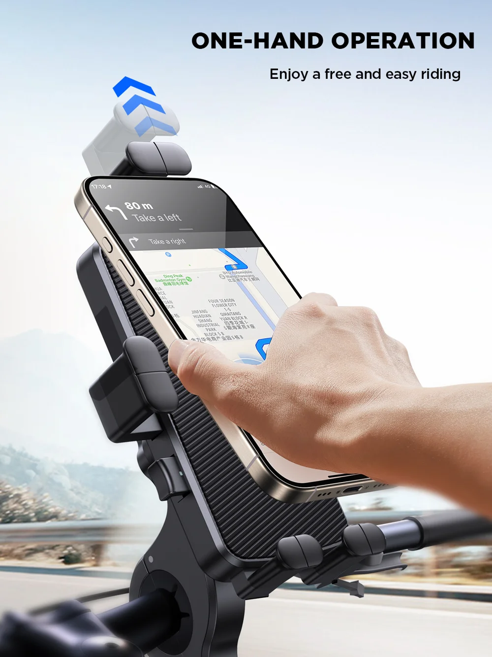 JOYROOM JR-OK7 Bike Handlebar Phone Holder Shockproof Bicycle Cellphone Bracket 4