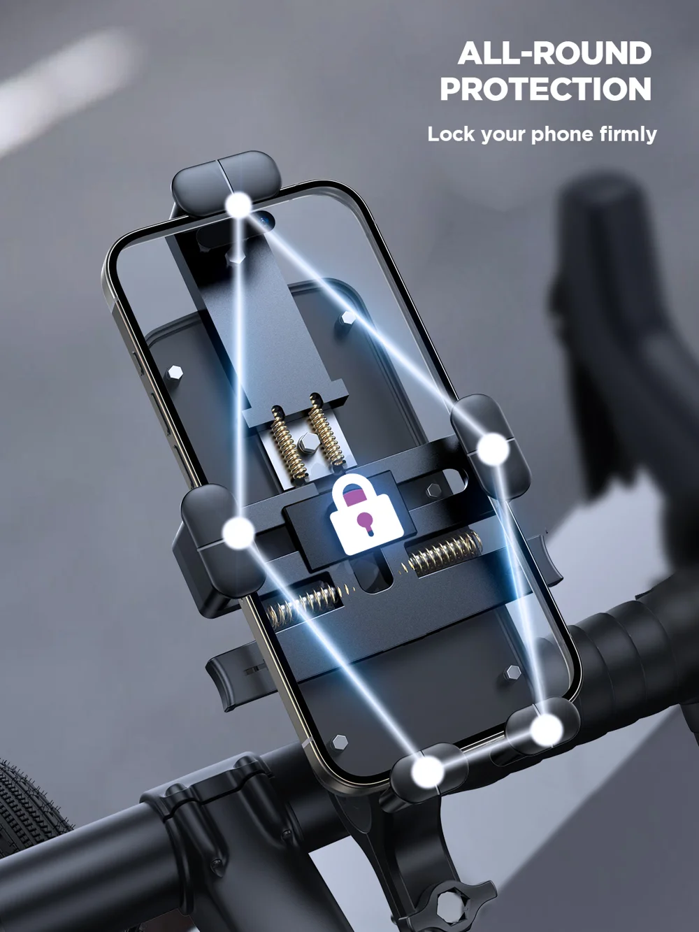 JOYROOM JR-OK7 Bike Handlebar Phone Holder Shockproof Bicycle Cellphone Bracket 5