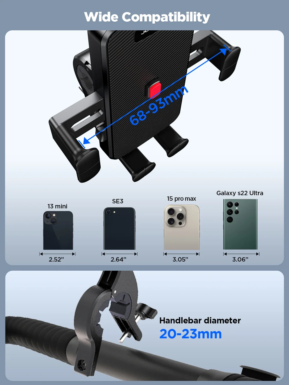 JOYROOM JR-OK7 Bike Handlebar Phone Holder Shockproof Bicycle Cellphone Bracket 6