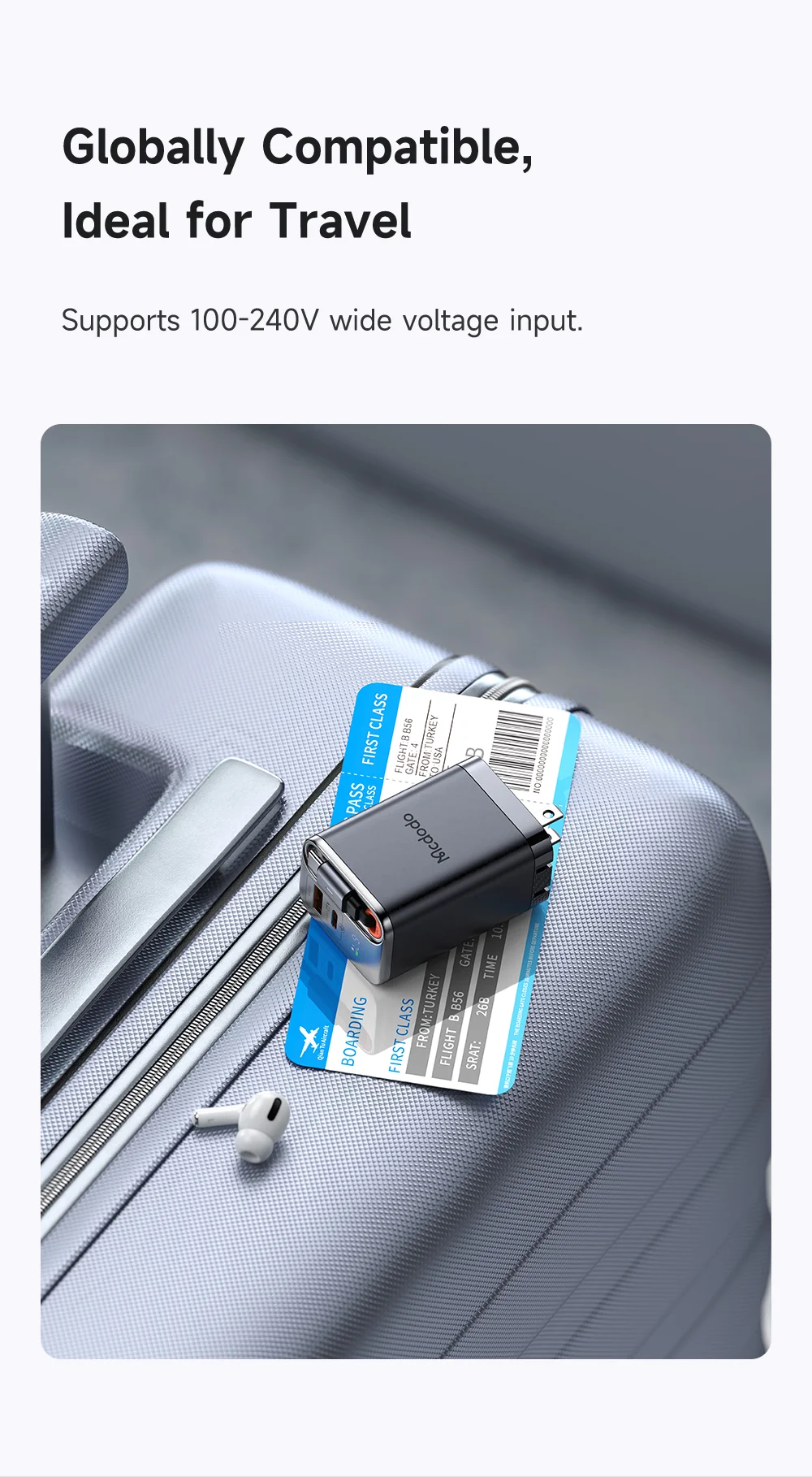 MCDODO CH-4110 Freego Series GaN Charger 67W USB A+C Fast Charging Power Adapter with Retractable Cable - US Plug 16