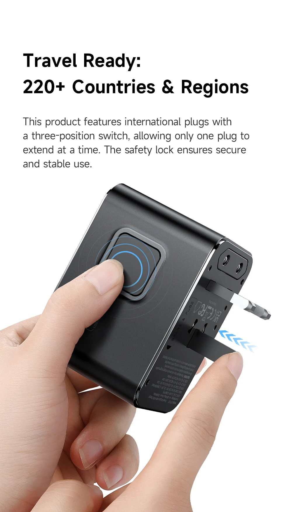 MCDODO CP-3270 MDD G5 Series 45W 3 USB-C + 2 USB-A Universal Travel Power Adapter Charger with USB-C to USB-C Cable 2