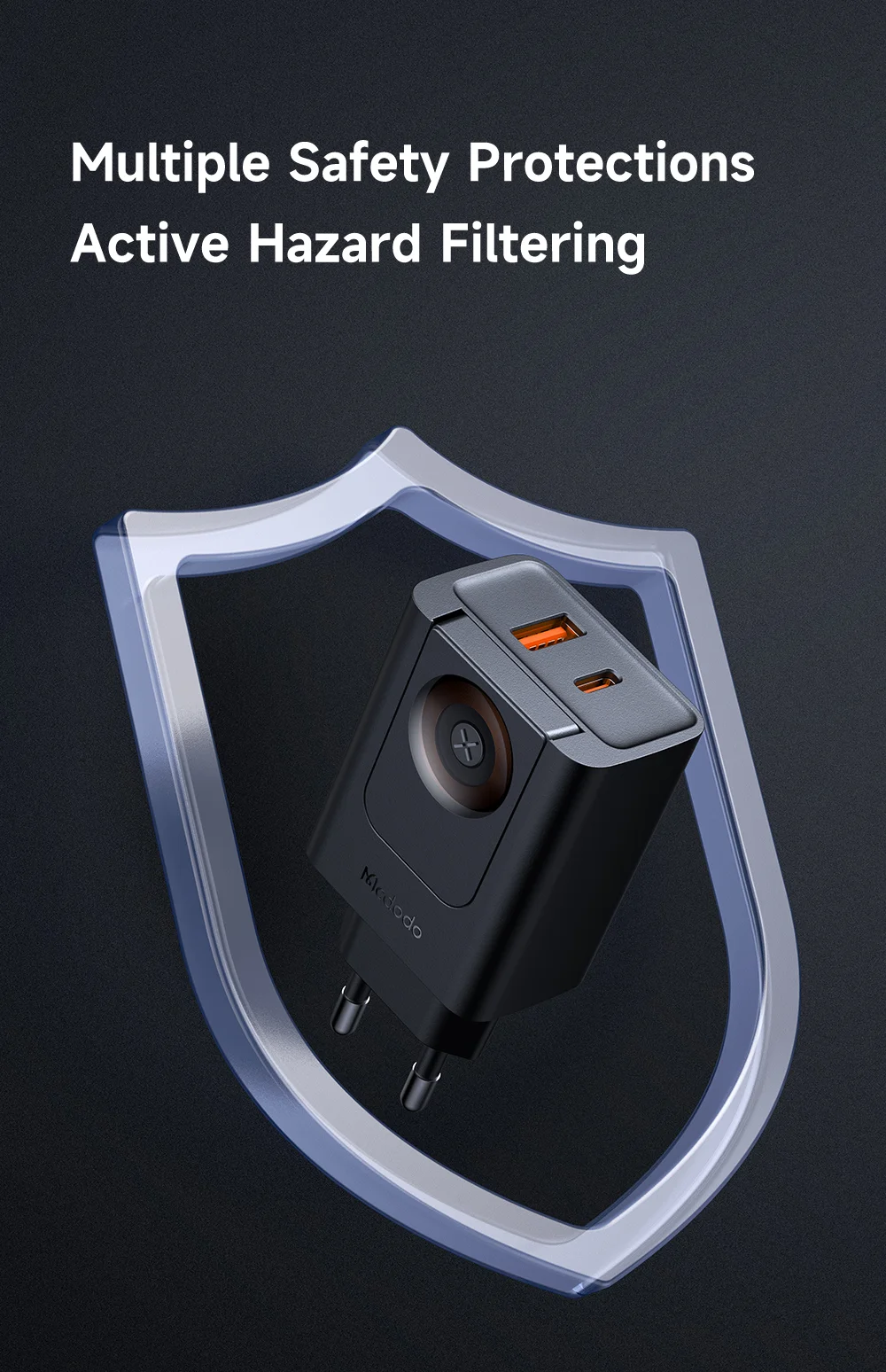 MCDODO CH-3700 2 in 1 Wireless Smart Watch + Travel Charger 30W USB-A / USB-C Fast Charging Wall Charger - EU Plug 14