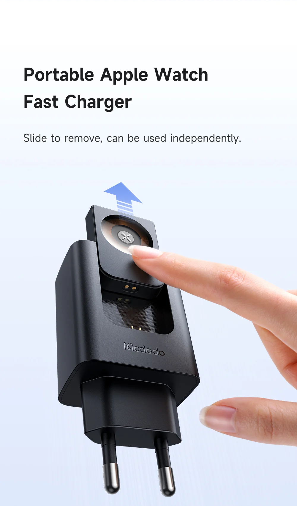 MCDODO CH-3700 2 in 1 Wireless Smart Watch + Travel Charger 30W USB-A / USB-C Fast Charging Wall Charger - EU Plug 4