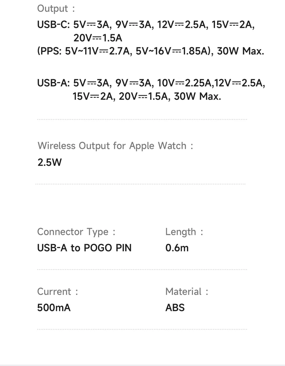 MCDODO CH-5040 MDD 2 in 1 Wall Charger with Watch Wireless Charging Portable Travel Charger 30W USB-A / USB-C - US Plug 7