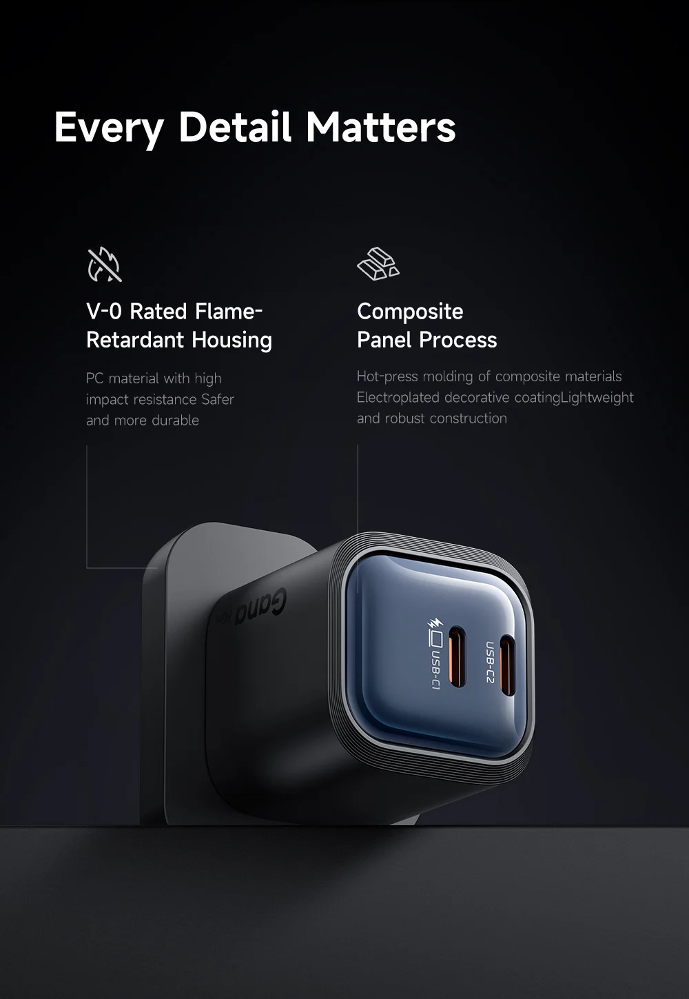 MCDODO CH-099 UK Plug 45W Ultimate Mini GaN Charger Dual USB C Fast Charging Power Adapter - White 8