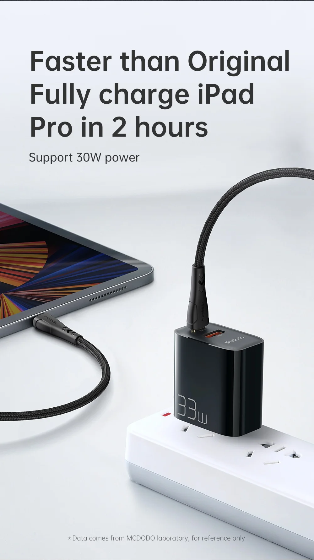 MCDODO CH-0862 MDD PD 33W USB-A+Type-C Dual-Port Charger Block Wall Charger Adapter Portable Quick Charger Set with Type-C to Type-C Cable - US Plug 7