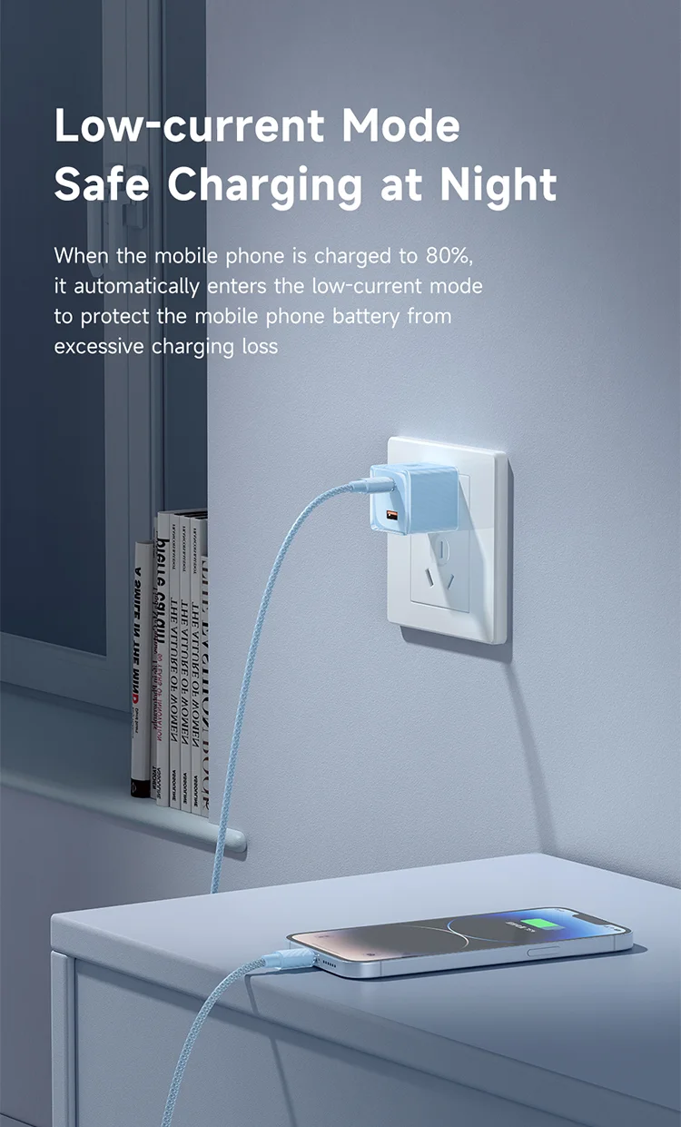 MCDODO CH-413 Dichromatic Series Charging Block 33W USB-A + Type-C Dual Port PD GaN Charger - Purple 11