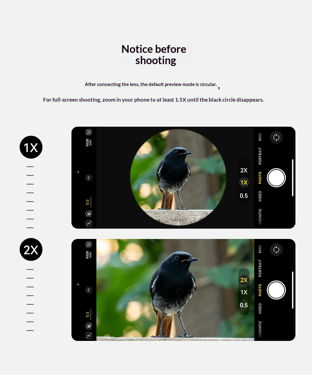 APEXEL APL-TM10 2 in 1 10X Telephoto + 10X Macro Lens Clip-on Phone Camera Lens Kit - Black 4