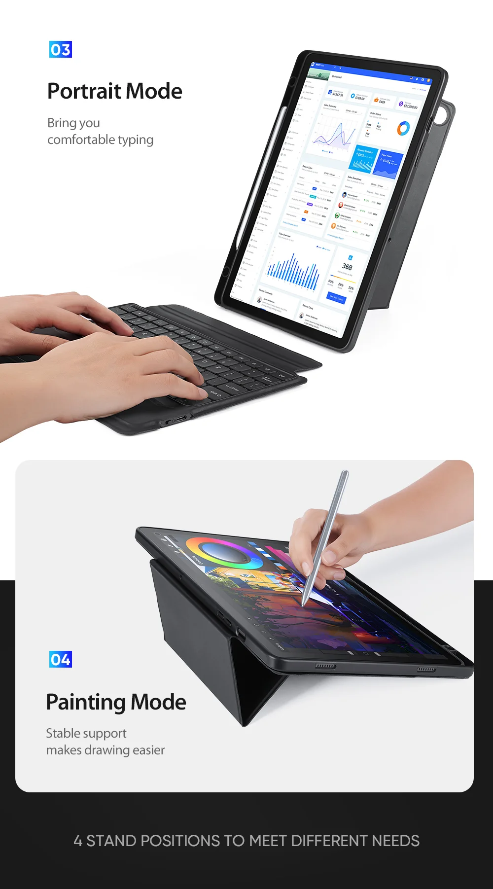 DUX DUCIS For Samsung Galaxy Tab A9+ PU Leather Case + Magnetic Detachable Keyboard with Pencil Holder 10