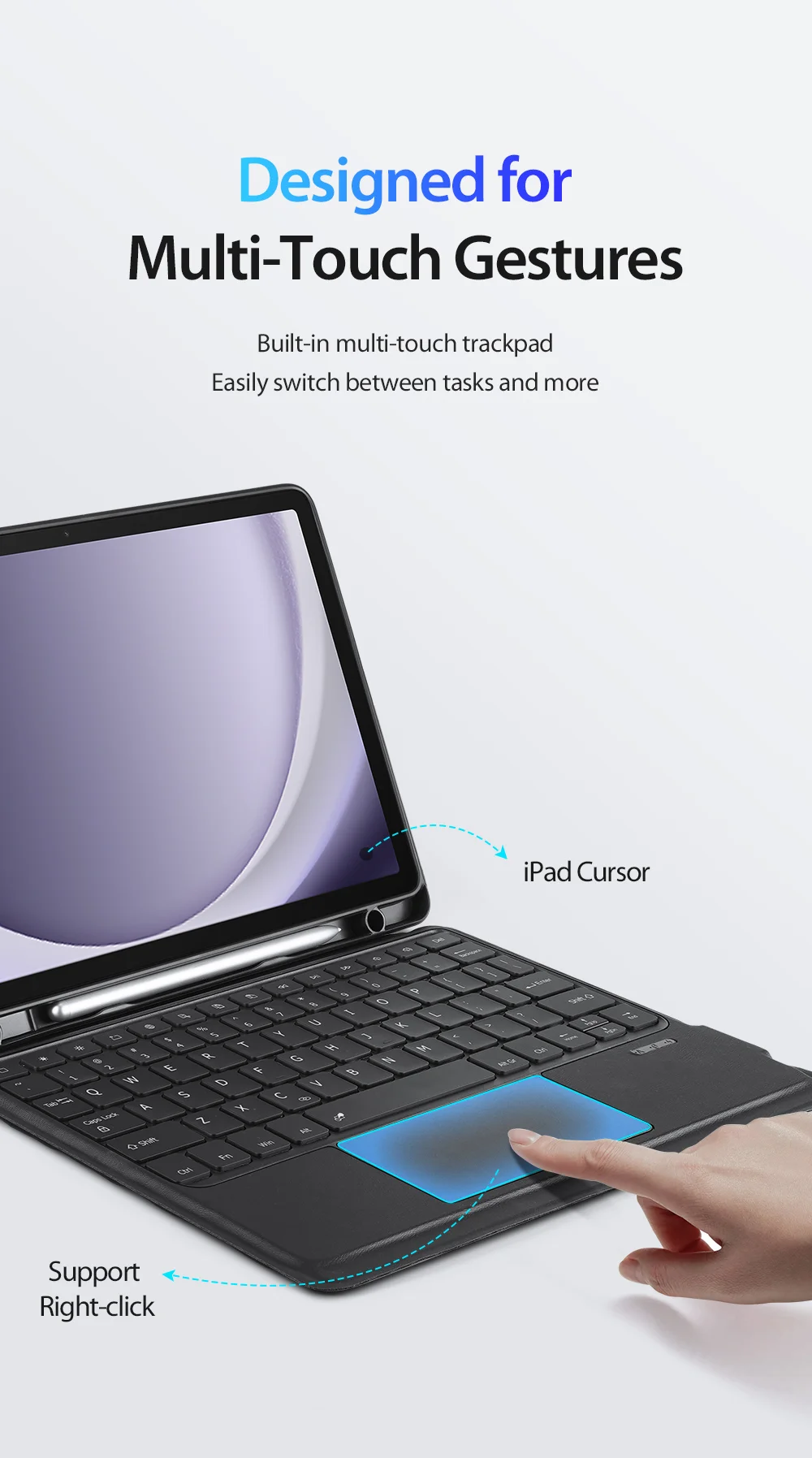 DUX DUCIS For Samsung Galaxy Tab A9+ PU Leather Case + Magnetic Detachable Keyboard with Pencil Holder 12