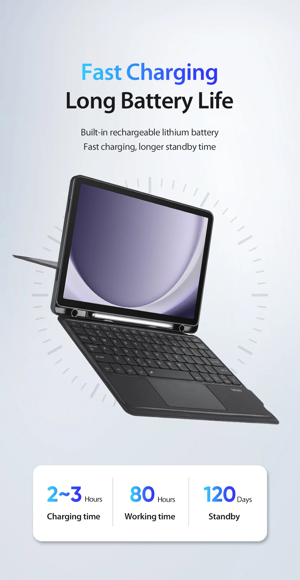 DUX DUCIS For Samsung Galaxy Tab A9+ PU Leather Case + Magnetic Detachable Keyboard with Pencil Holder 14