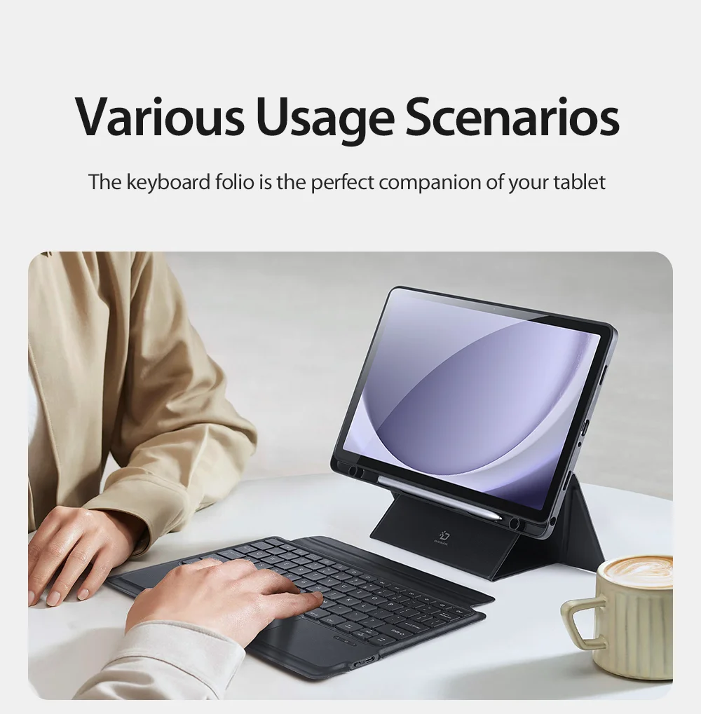 DUX DUCIS For Samsung Galaxy Tab A9+ PU Leather Case + Magnetic Detachable Keyboard with Pencil Holder 6