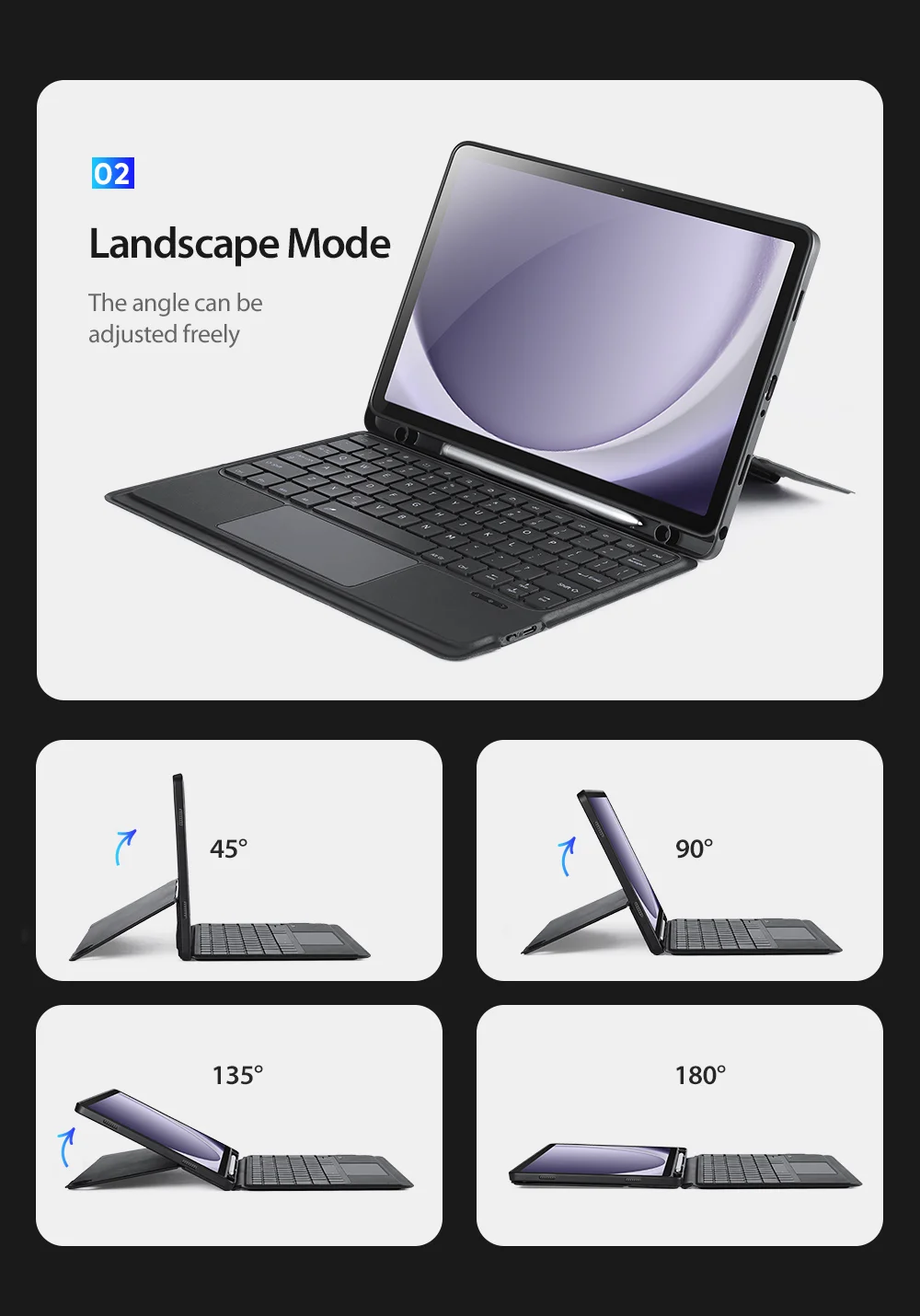 DUX DUCIS For Samsung Galaxy Tab A9+ PU Leather Case + Magnetic Detachable Keyboard with Pencil Holder 9