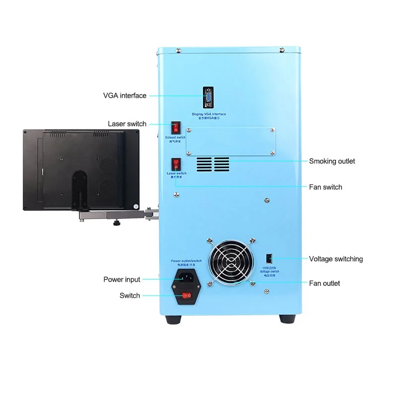 SUNSHINE SS-890B Plus Multi-functional Fiber Laser Marking Machine Mobile Phone Back Cover Remover Support Phone Wireless Control/Auto Focus - US Plug 9
