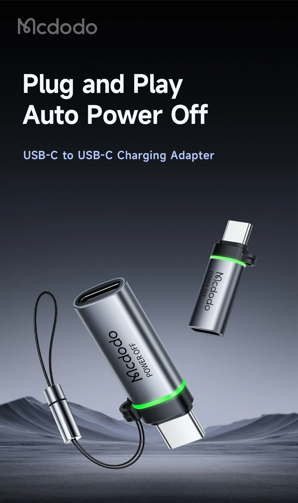 MCDODO OT-2450 USB-C to USB-C 100W Auto Power Off Adapter Data Transmission 1